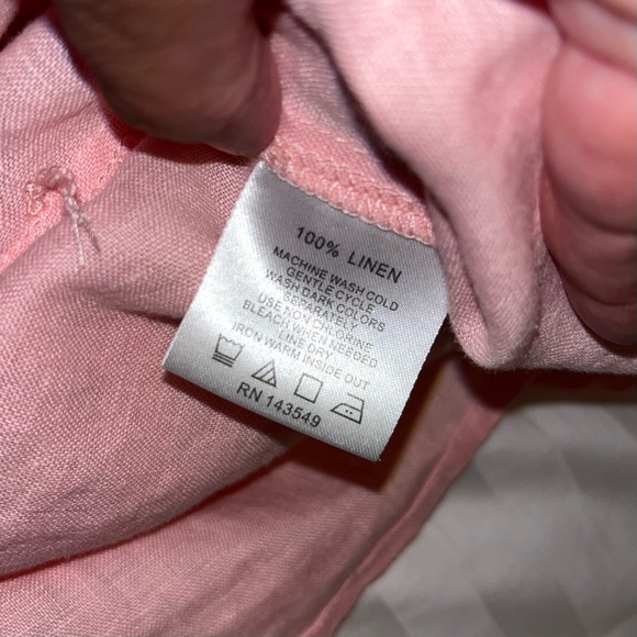 Symple NYC 100% Linen Flutter Sleeve Blouse - Picture 11 of 11